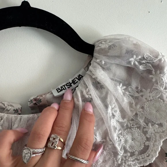 BATSHEVA chamomile lace collar floral print cotton dress - Picture 7 of 9